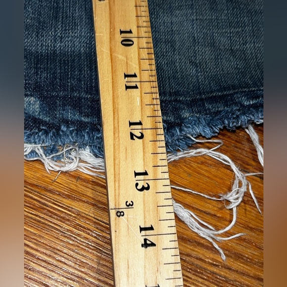 Y2K Abercrombie & Fitch Jean micro mini skirt raw hem dark preppy 2000s size 8 - Picture 9 of 11